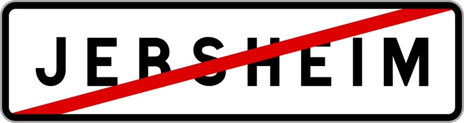 Panneau sortie ville agglomération Jebsheim / Town exit sign Jebsheim