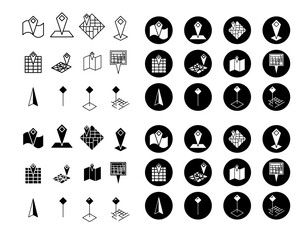 Map icon vector set collection graphic design