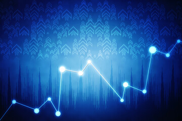 2d rendering Stock market online business concept. business Graph 