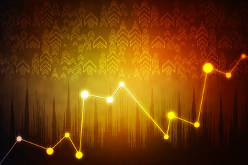 2d rendering Stock market online business concept. business Graph 