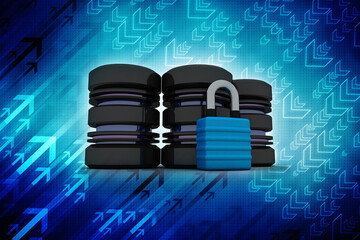 3d rendering Database storage data base protected lock
