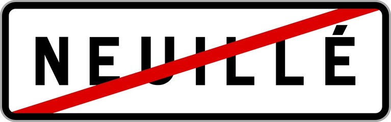 Panneau sortie ville agglomération Neuillé / Town exit sign Neuillé
