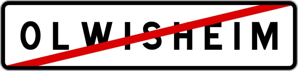 Panneau sortie ville agglomération Olwisheim / Town exit sign Olwisheim