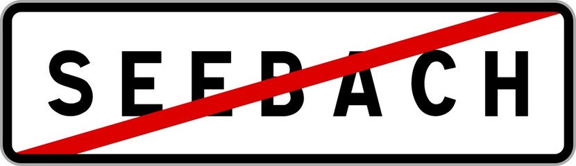 Panneau sortie ville agglomération Seebach / Town exit sign Seebach