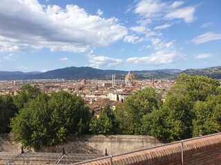 Florence overview from the fortezza above the city summer time vacation city break