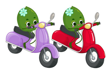 kawaii lime character summer sticker