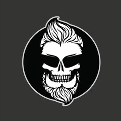 smile skull illustration with cute hair style