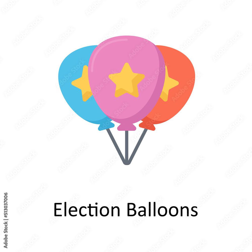 Poster election balloons vector flat icon for web isolated on white background eps 10 file