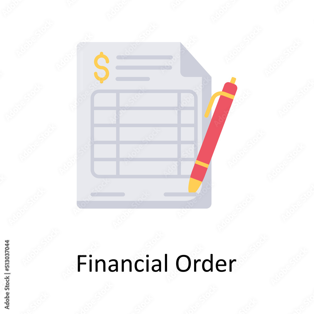 Poster financial order vector flat icon for web isolated on white background eps 10 file