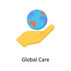 Global Care  vector flat icon for web isolated on white background EPS 10 file