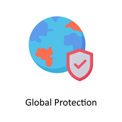 Global Protection  vector flat icon for web isolated on white background EPS 10 file
