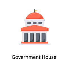 Government House   vector flat icon for web isolated on white background EPS 10 file