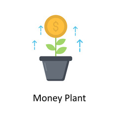 Money Plant  vector flat icon for web isolated on white background EPS 10 file