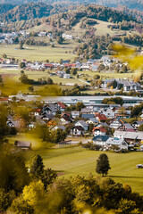 Picturesque view of a European village, vertical photo