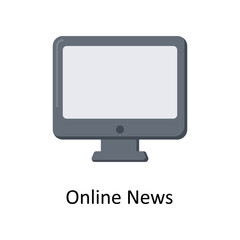 Online News  vector flat icon for web isolated on white background EPS 10 file