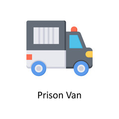 Prison Van  vector flat icon for web isolated on white background EPS 10 file