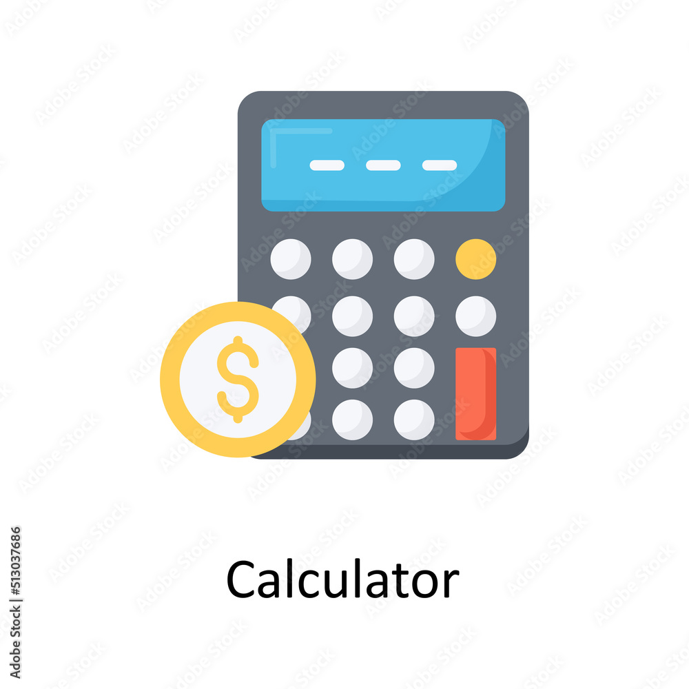 Poster calculator vector flat icon for web isolated on white background eps 10 file