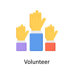 Volunteer  vector flat icon for web isolated on white background EPS 10 file