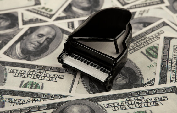image of piano money background
