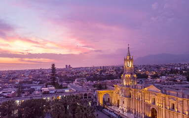 Fototapeta premium Arequipa's Plaza de Armas is one of the city's main public spaces