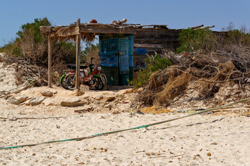 Baraques de plage en Tunisie