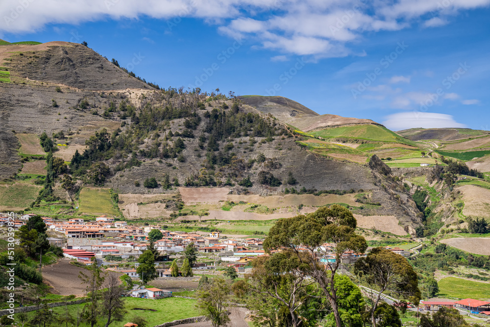 Wall mural Landscape view of Mucuchies village on a sunny day. Merida State, Venezuela. Mucuchíes is a beautiful town located in the Rangel Municipality of Mérida State, Venezuela. 