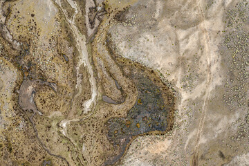 overhead view of Mifafi Valley in Merida State, Venezuela. Valle de Mifafí is located  in Sierra de La Culata and it is at 4125 meters above sea level. 