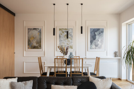 Simple Dining Table In Stylish Room