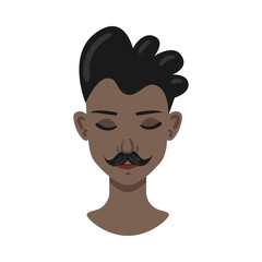 Black Guy Moustache Composition