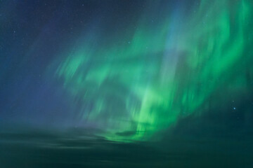 Amazing view of northern lights in night sky
