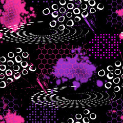 Fototapeta premium girlish sports print. Seamless pattern with geometric elements.