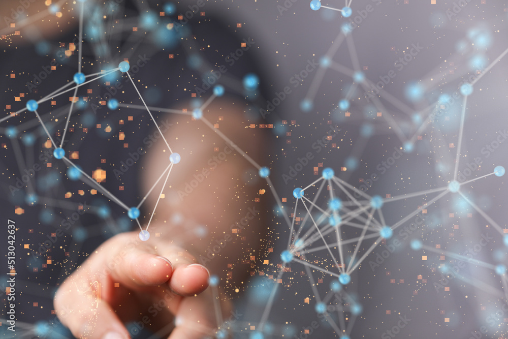 Wall mural sphere network structure - abstract design connection design