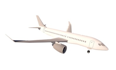 Fototapeta na wymiar Airplane isolated concept 3d model render illustration