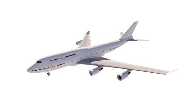 Aircraft industry modern aeronautic 3d render illustration mockup white