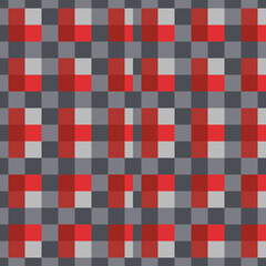 Checkered fabric texture in red, and gray. Plaid pattern. Seamless print.