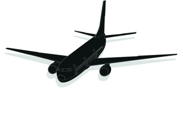 Modern passenger plane icon, flying transport vector illustration isolated on white background, can be used for blueprint, poster, advertising, airport design