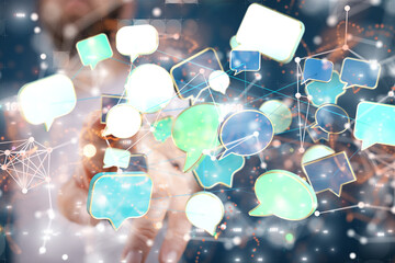 speech bubbles, communication concept 3d