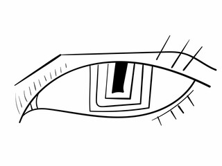 Eye line art. Human organ. Black vector icon on white background.