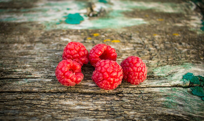 Fresh, juicy raspberries.
