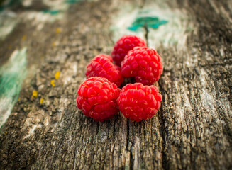 Fresh, juicy raspberries.