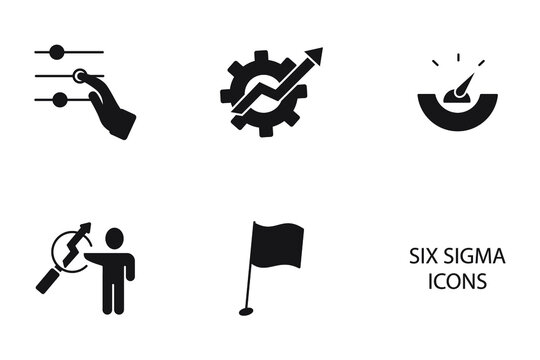 Lean six sigma icons set . Lean six sigma pack symbol vector elements for infographic web