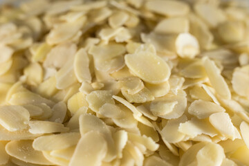 pile of healthy sliced ​​almonds