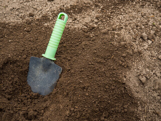Garden tools n Gardening or planting concept. Work in the garden.