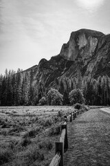 Half Dome in black and white, Yosemite National Park