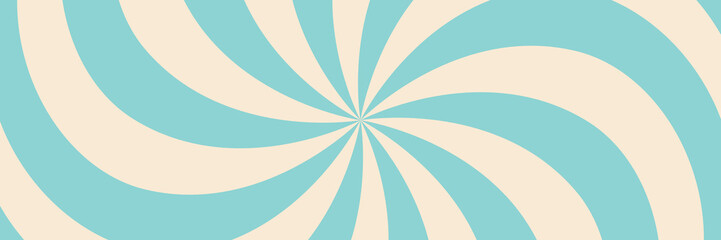 Swirling radial ice cream background. Vector illustration for swirl design. Summer. Vortex spiral twirl. Blue. Helix rotation rays. Converging psychadelic scalable stripes. Fun sun light beams