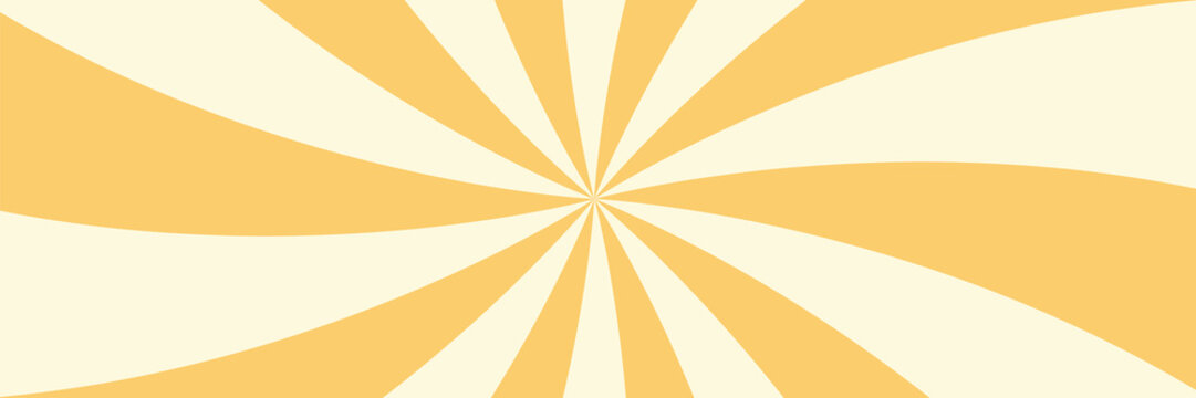 Swirling Radial Ice Cream Background. Vector Illustration For Swirl Design. Summer. Vortex Spiral Twirl. Yellow. Helix Rotation Rays. Converging Psychadelic Scalable Stripes. Fun Sun Light Beams