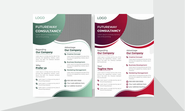 Creative Modern Business flyer poster leaflet design template with 2 color variation gradient 