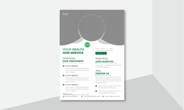 Medical Healthcare business promotional flyer or brochure cover design template Trendy medical flyers and posters.