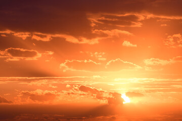 Fototapeta na wymiar A Colorful sunset in the evening sky