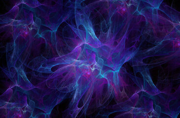 Abstract fractal space pattern web of glowing neon lines. Fractal pattern for creativity and design.
